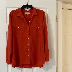 Women’s Loft Red Button Down Top